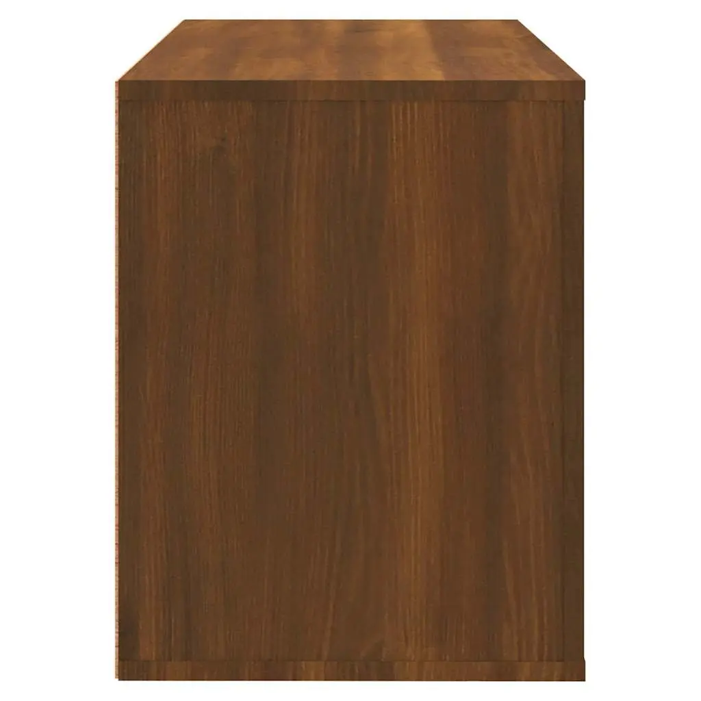 Shoe Cabinet Brown Oak 80x35x45 cm Storage Organiser 2 Compartments Drawer