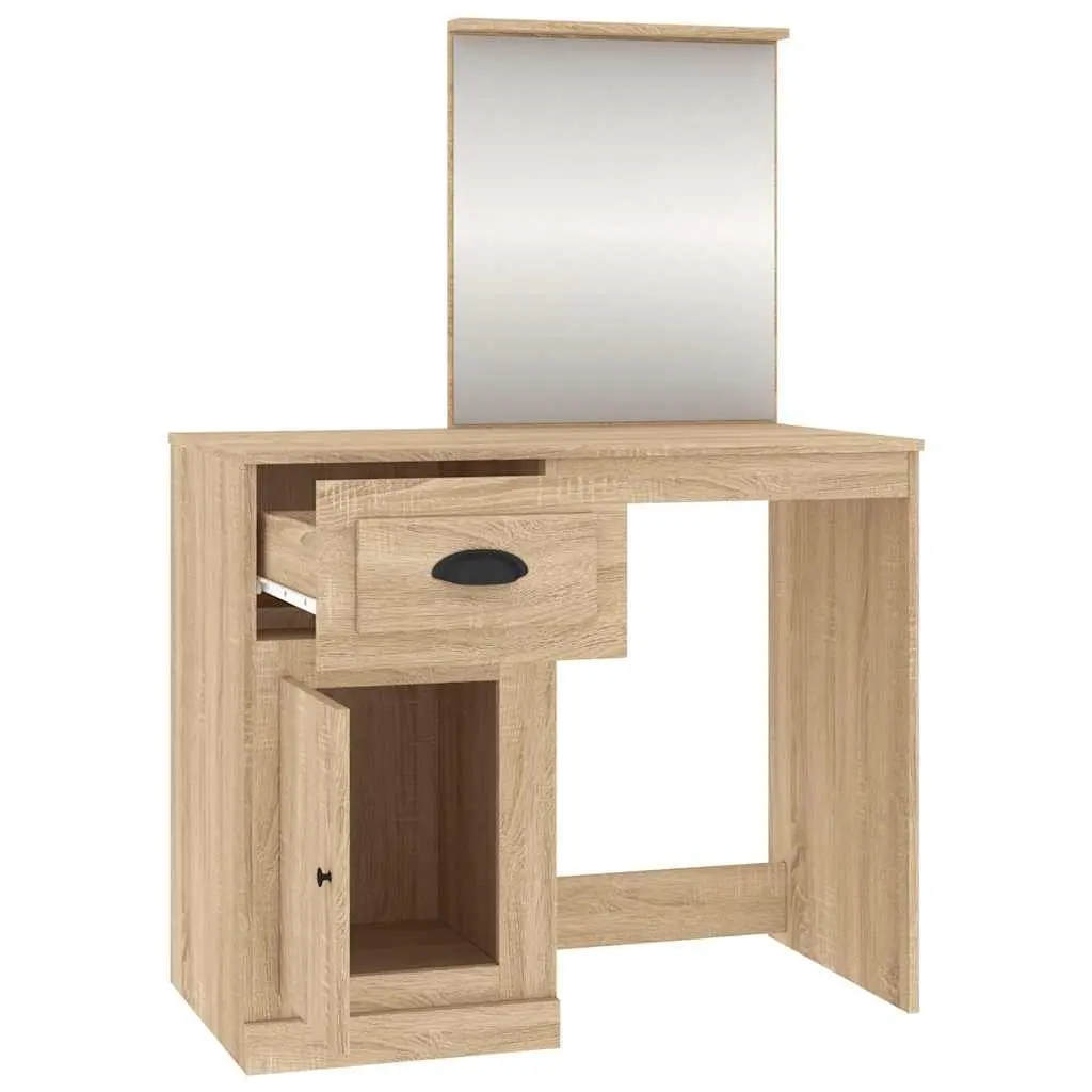 Brown Dressing Table with Mirror