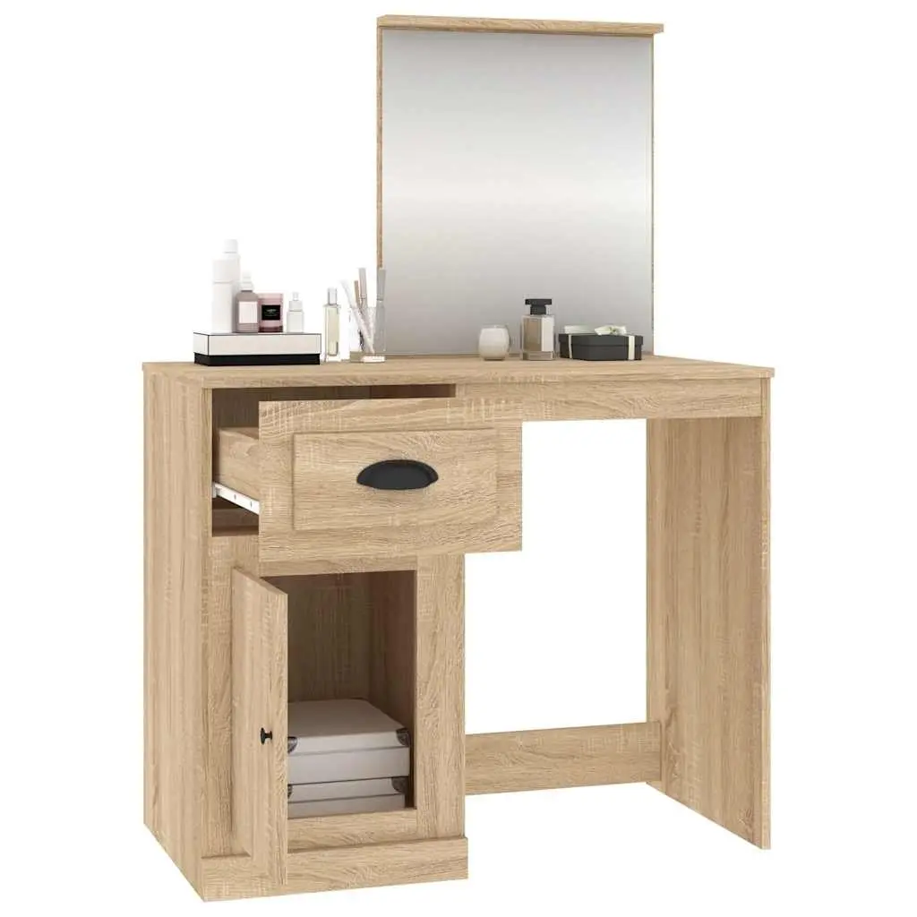 Brown Dressing Table with Mirror