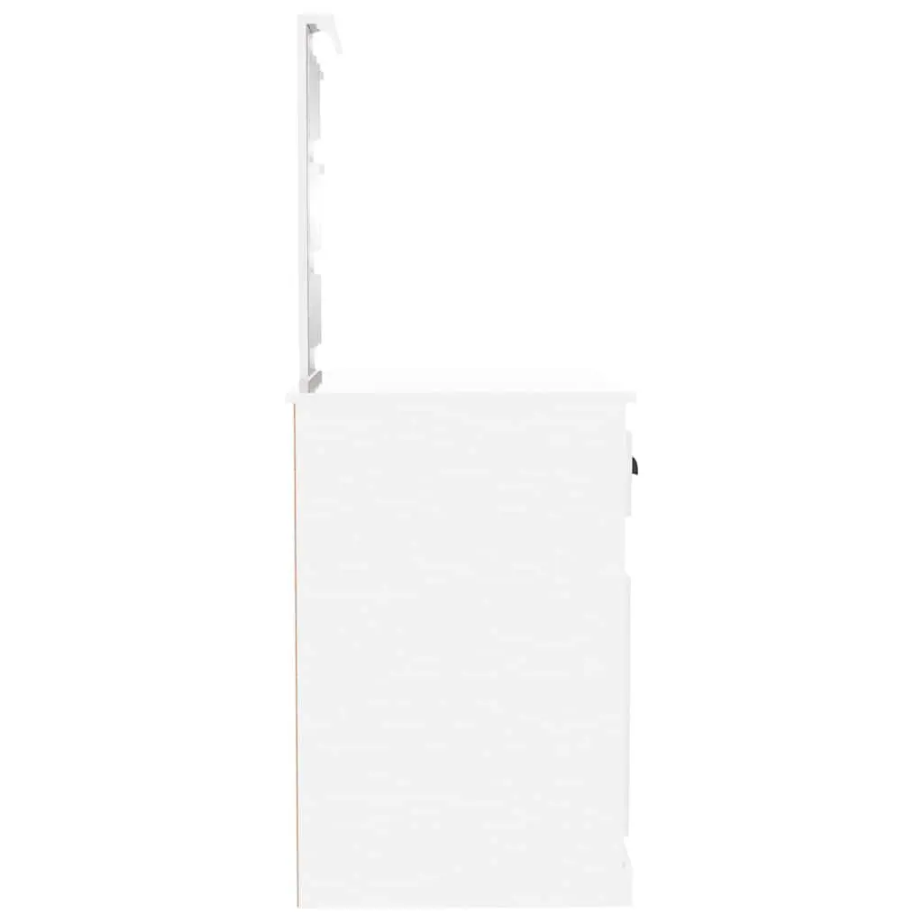 Dressing Table for Bedroom with LED Mirror White High Gloss 90W x 50D x 132.5H cm