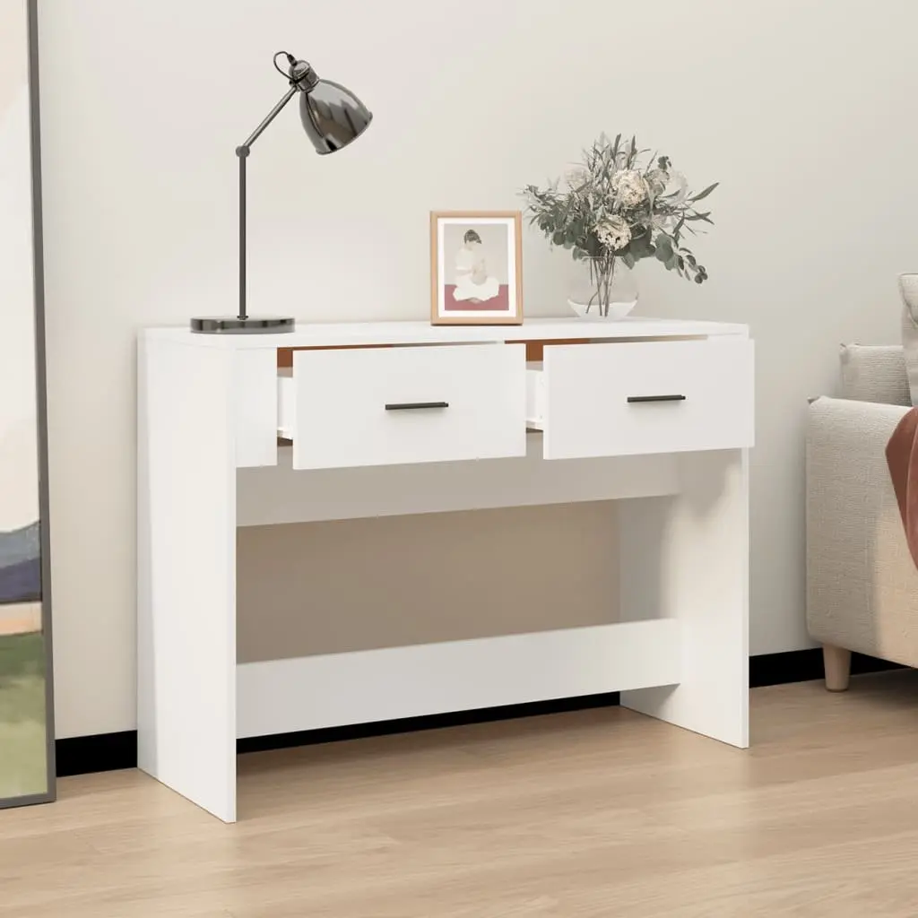 Console Table White 100x39x75 cm Engineered Wood Entryway Hallway Storage