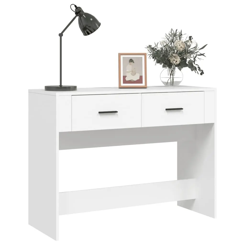 Console Table White 100x39x75 cm Engineered Wood Entryway Hallway Storage