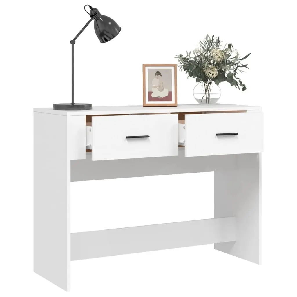 Console Table White 100x39x75 cm Engineered Wood Entryway Hallway Storage