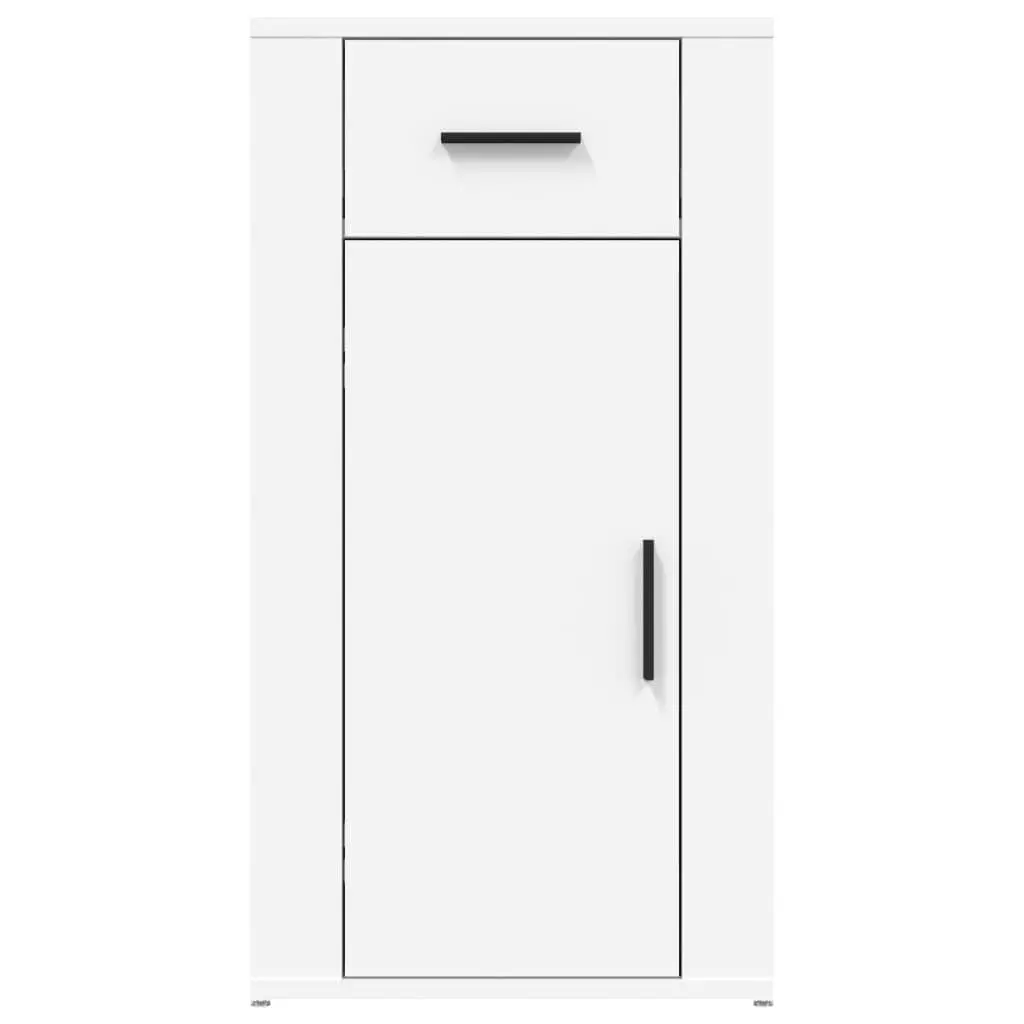 Desk Cabinet for Workspace Storage White Engineered Wood 40W x 49D x 75H cm