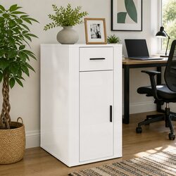 Desk Cabinet Dimensions: 40 x 49 x 75 cm, White Finish