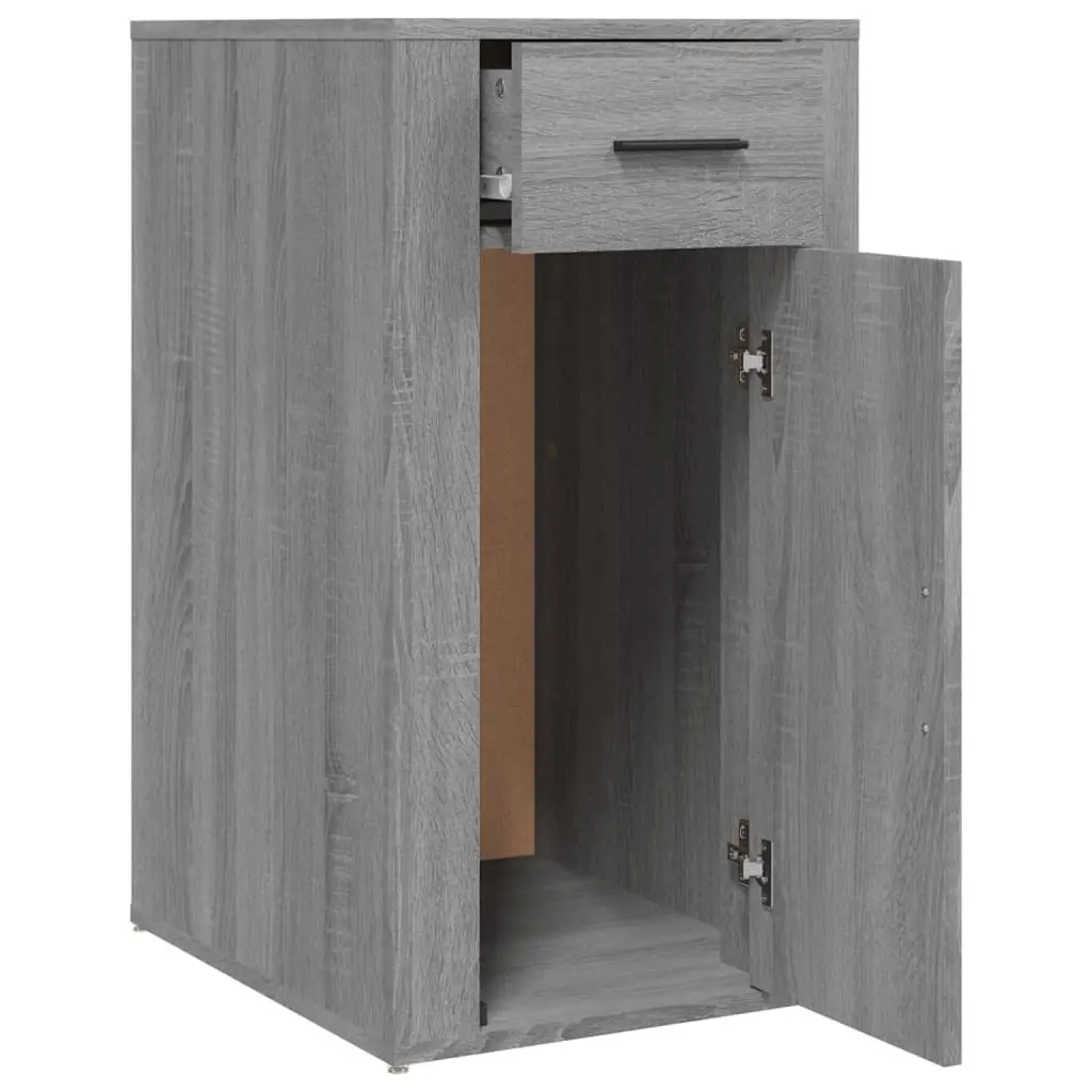 Grey Desk Cabinet with Storage Options