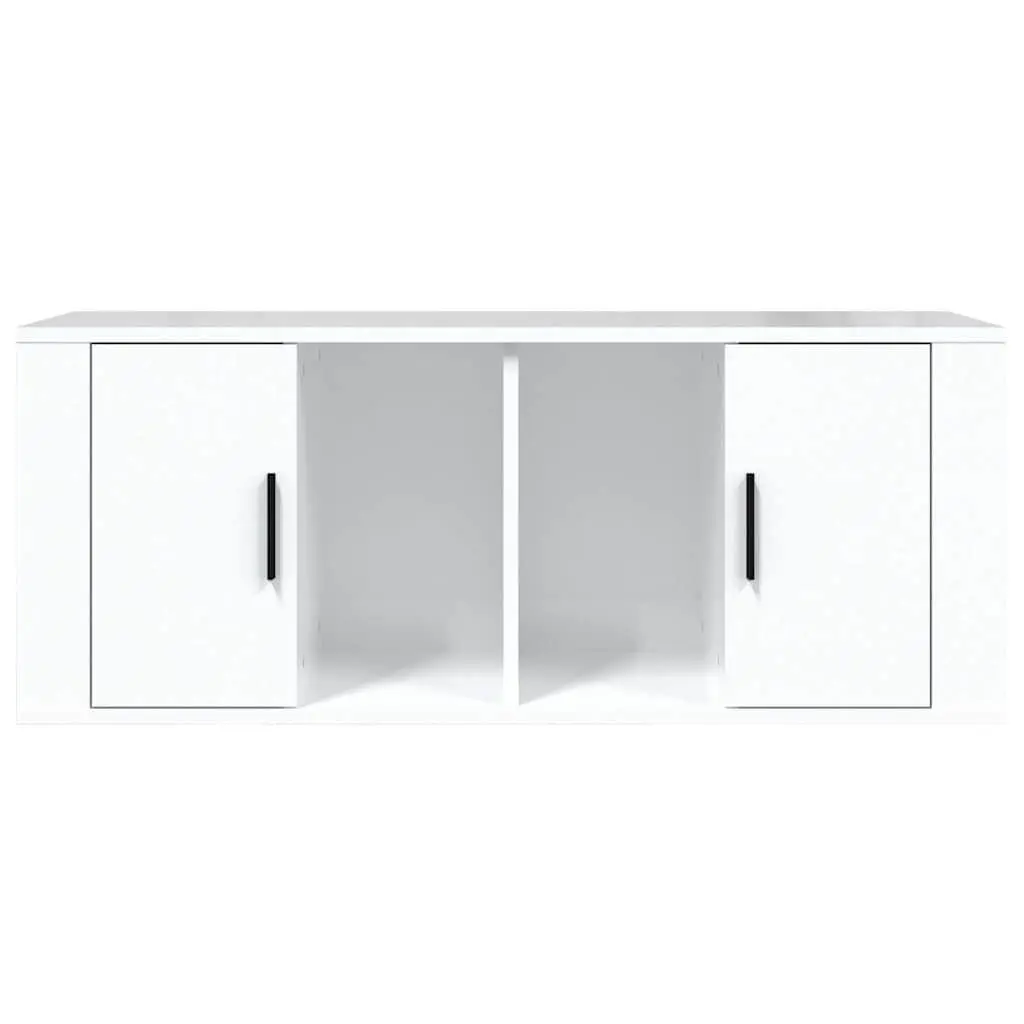 TV Cabinet for Living Room High Gloss White Engineered Wood 100 x 35 x 40 cm