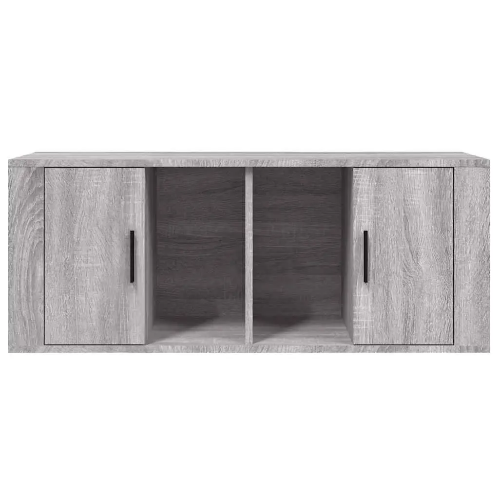 TV Cabinet Grey 100x35x40 cm Media Storage Unit Living Room Furniture