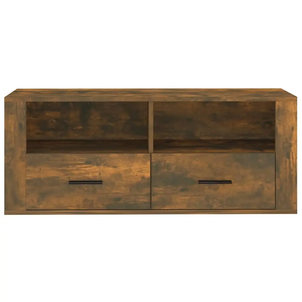 TV Cabinet Smoked Oak Media Storage Unit Drawers Compartments Living Room