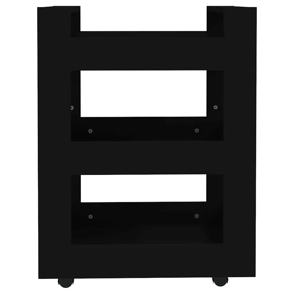 Kitchen Trolley for Kitchen 60x45x80 cm 3 Shelf Storage Cart with Wheels Black