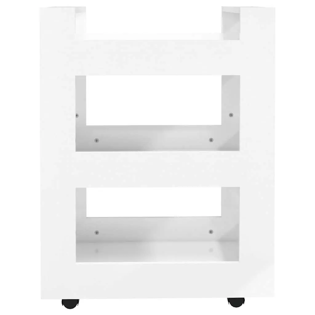 Kitchen Trolley with 3 Shelves 60x45x80cm White Storage Cart