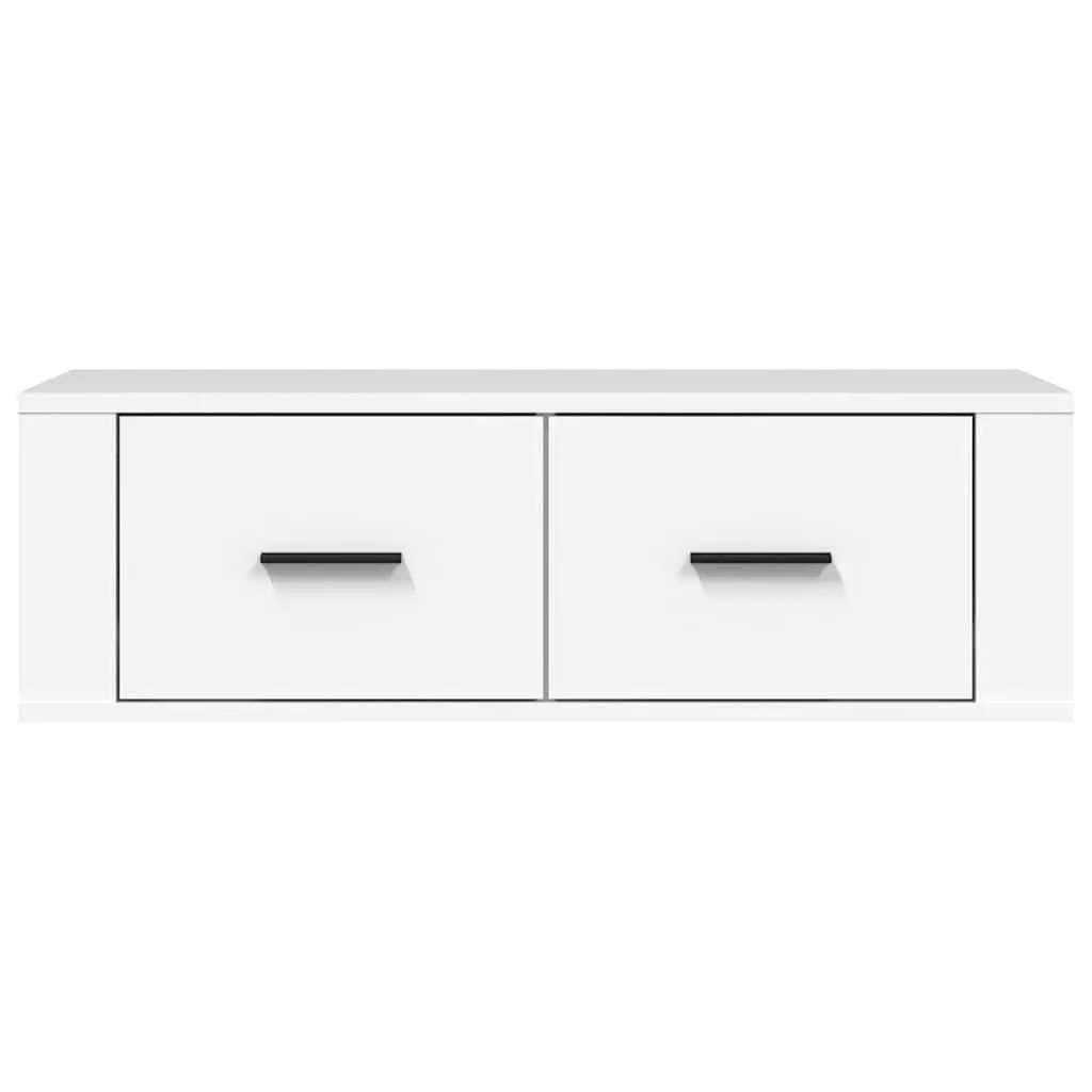 Hanging TV Cabinet Wall-Mounted Media Storage Unit White 80 x 36 x 25 cm