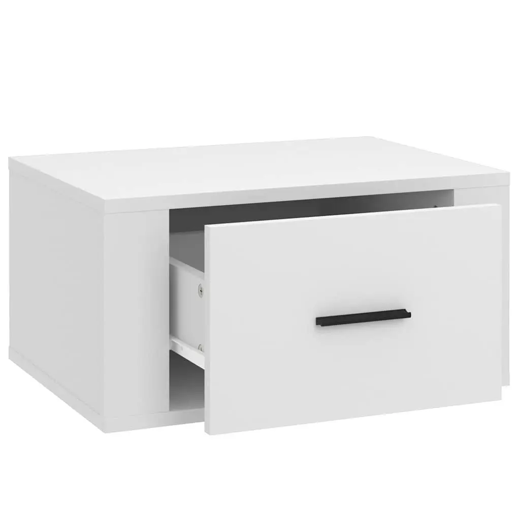 Wall-mounted Bedside Cabinets Bedroom Storage 50x36x25 cm 2 Piece White Floating Organiser