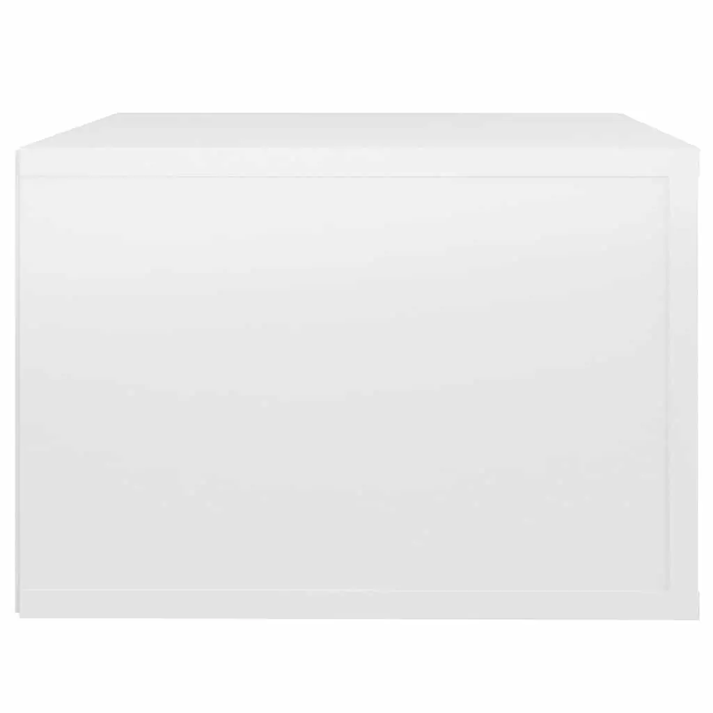 Wall-mounted Bedside Cabinet Bedroom Storage Organizer White High Gloss 50 x 36 x 25 cm