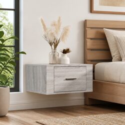 Grey Sonoma Wall-Mounted Bedside Storage Cabinet