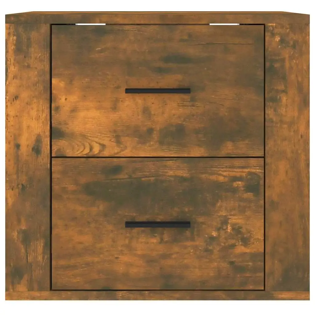 Wall-mounted Bedside Cabinet Storage Organizer Brown Floating Bedroom Furniture