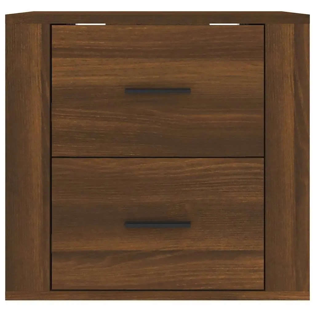 Wall-mounted Bedside Cabinet Brown Oak Storage Floating Bedroom Nightstand