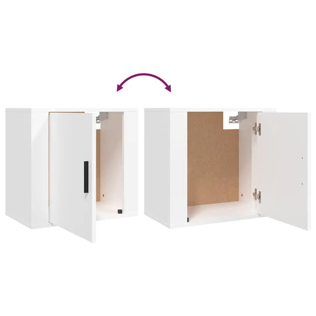 Wall-mounted Bedside Cabinet White Floating Bedside Table 50W x 30D x 47H cm