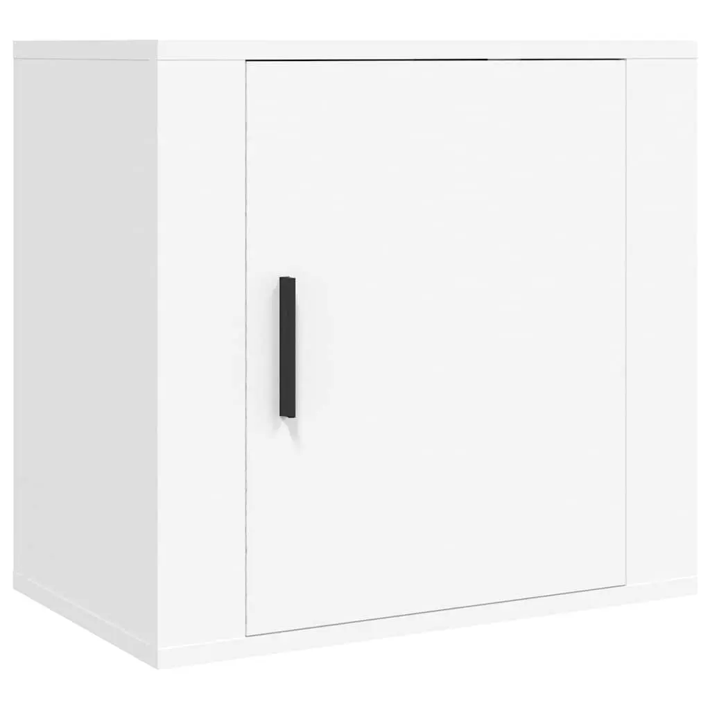 Wall-mounted Bedside Cabinet 2 pcs White Floating Bedroom Storage Organiser