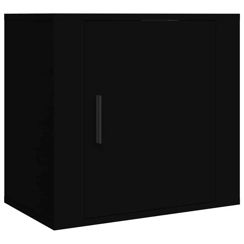 Wall-mounted Bedside Cabinet 2 pcs Black Floating Storage Organiser Bedroom