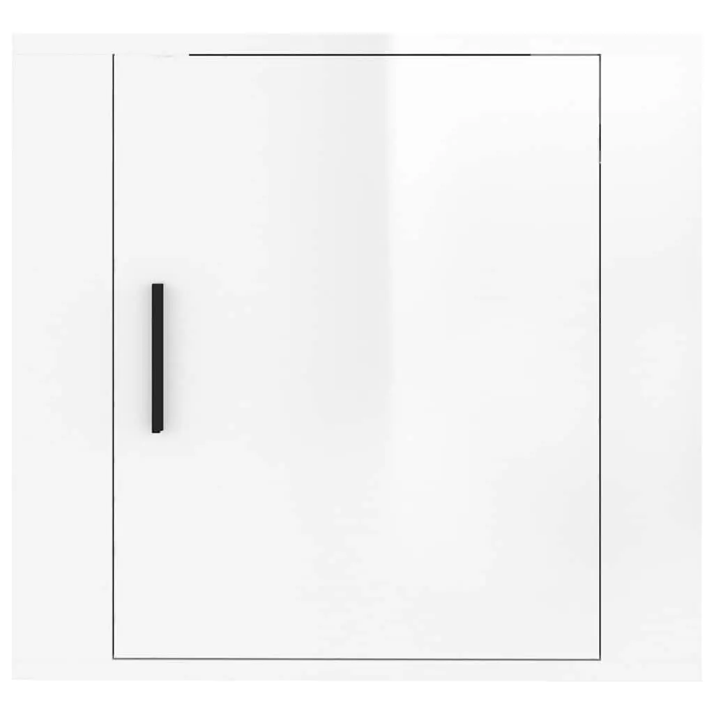 White High Gloss Wall-Mounted Bedside Cabinet