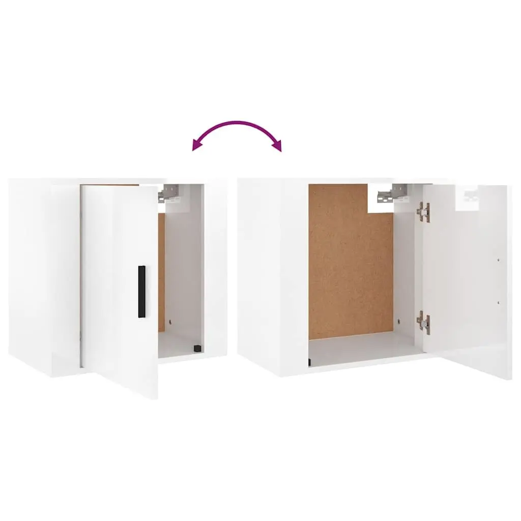White High Gloss Wall-Mounted Bedside Cabinet