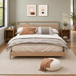 Wall-mounted Bedside Cabinets 2 pcs Brown Floating Bedroom Storage Units