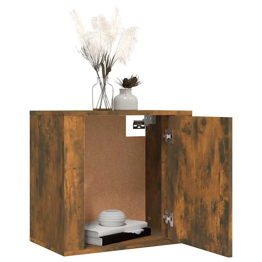 Wall-mounted Bedside Cabinets 2 pcs Brown Floating Bedroom Storage Units