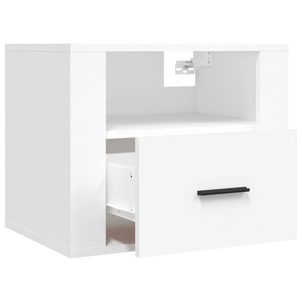 Wall-mounted Bedside Cabinet White Floating Bedside Table 50 x 36 x 40 cm