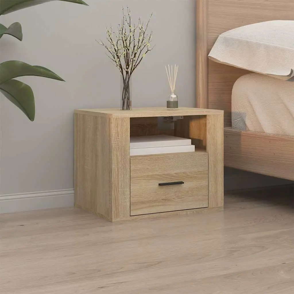 Wall-Mounted Bedside Cabinets 2 pcs Floating Storage Bedroom Sonoma Oak