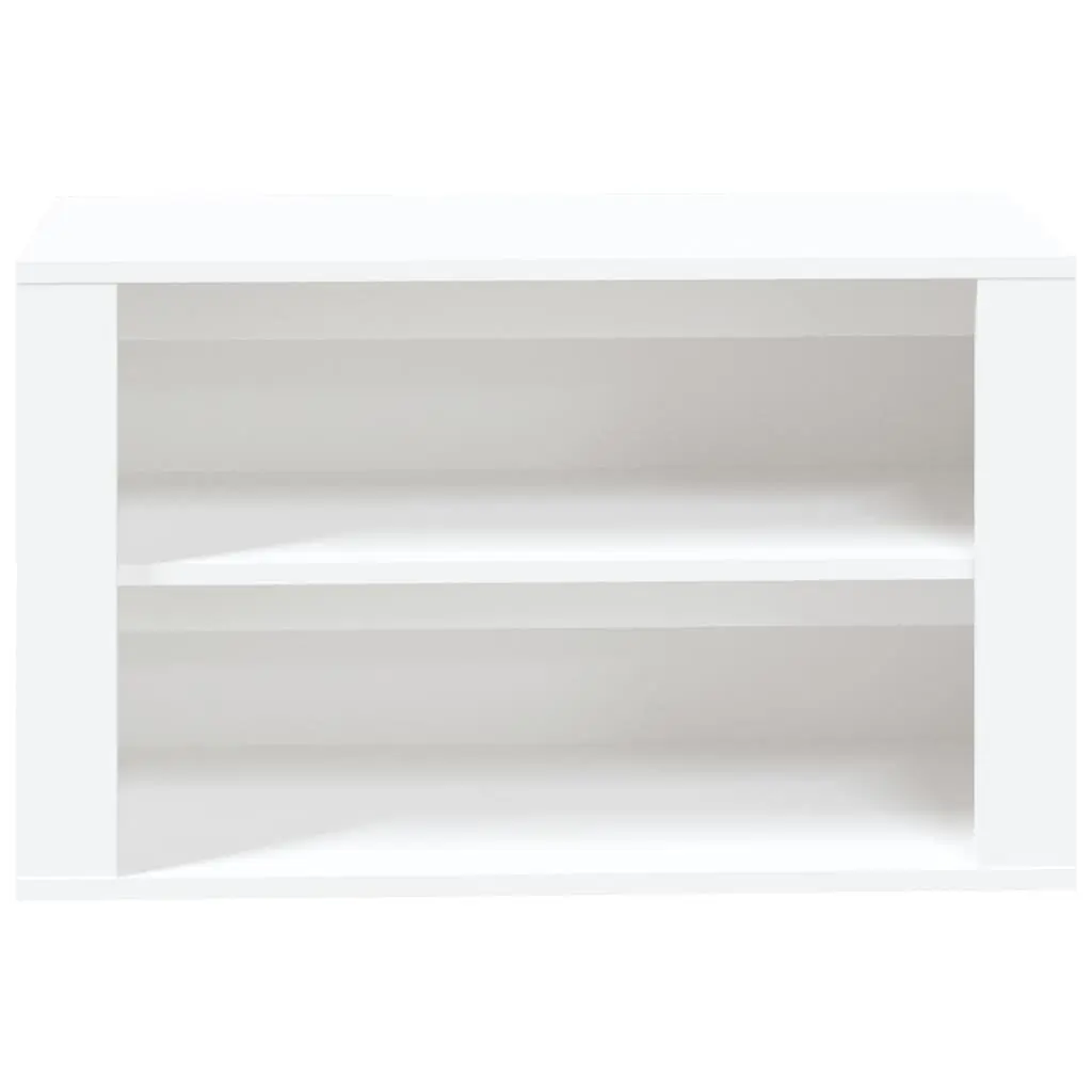 Shoe Rack White 75x35x45cm Storage Cabinet 2 Compartments Engineered Wood