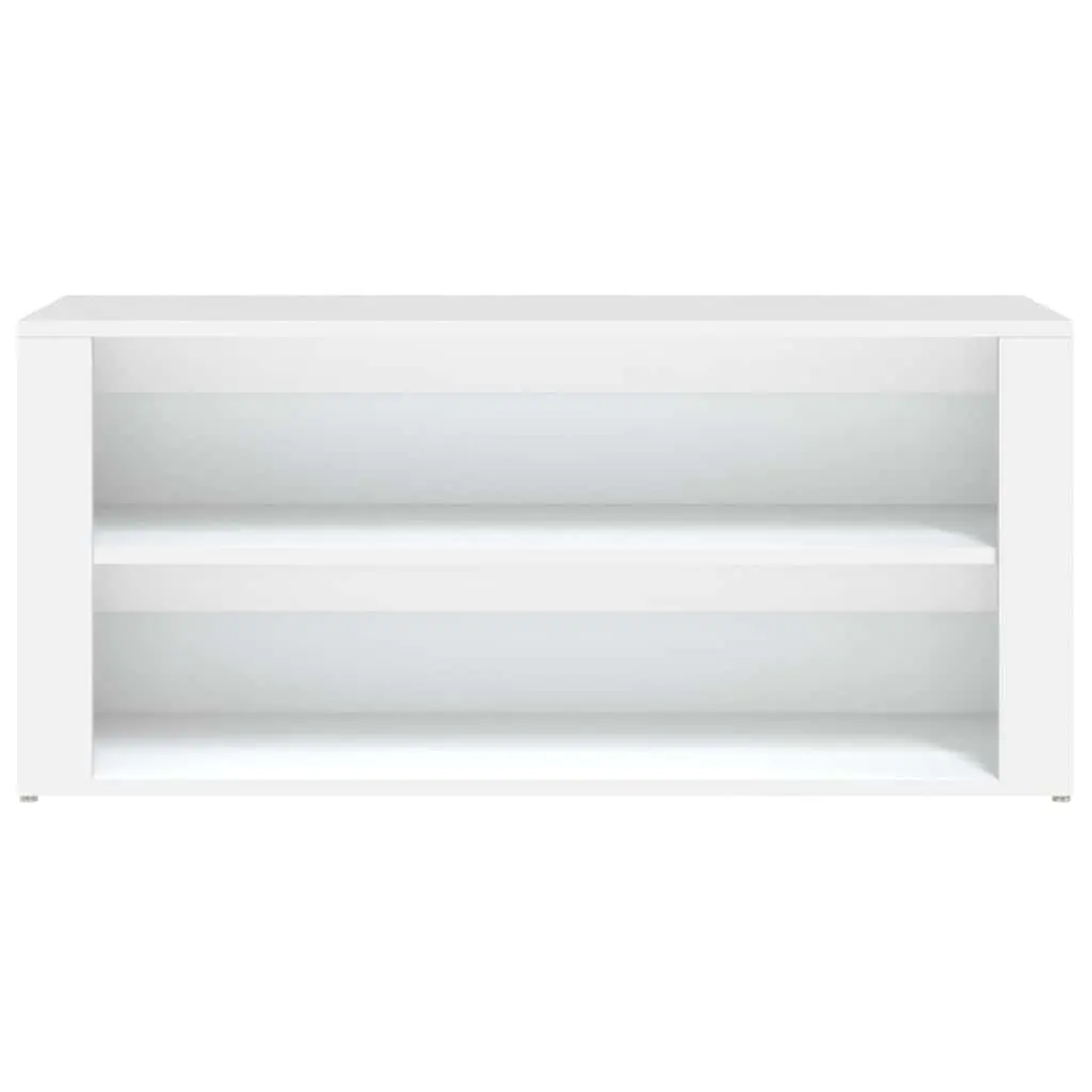 Shoe Rack White 100x35x45 cm Storage Cabinet 2 Compartments Organised Wardrobe