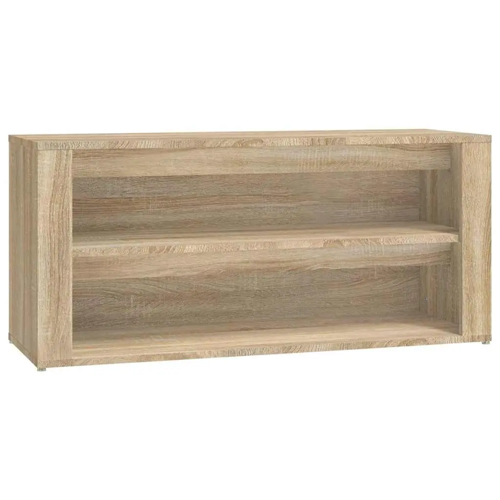 Shoe Rack Brown Engineered Wood 2 Compartments Storage Organiser Cupboard