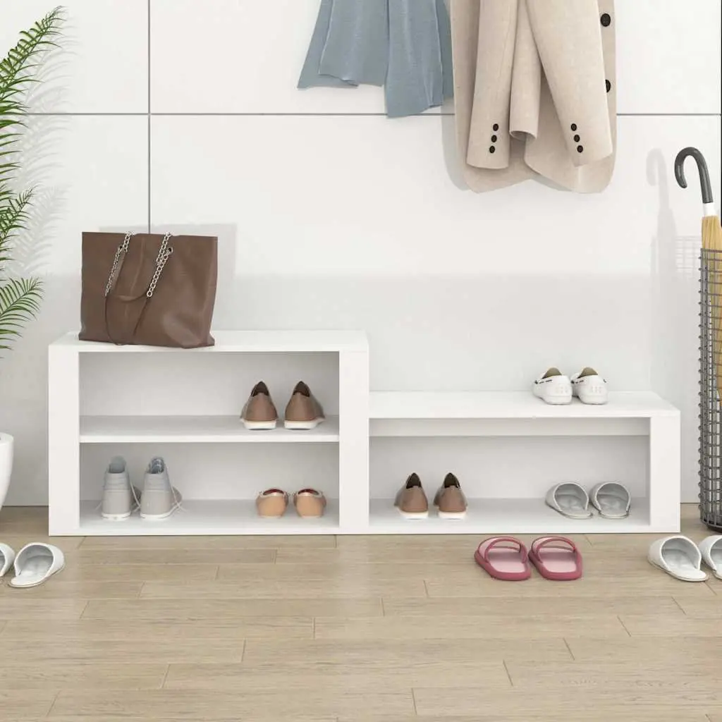 Shoe Cabinet White 150x35x45 cm Storage Organiser Engineered Wood Hall Entryway