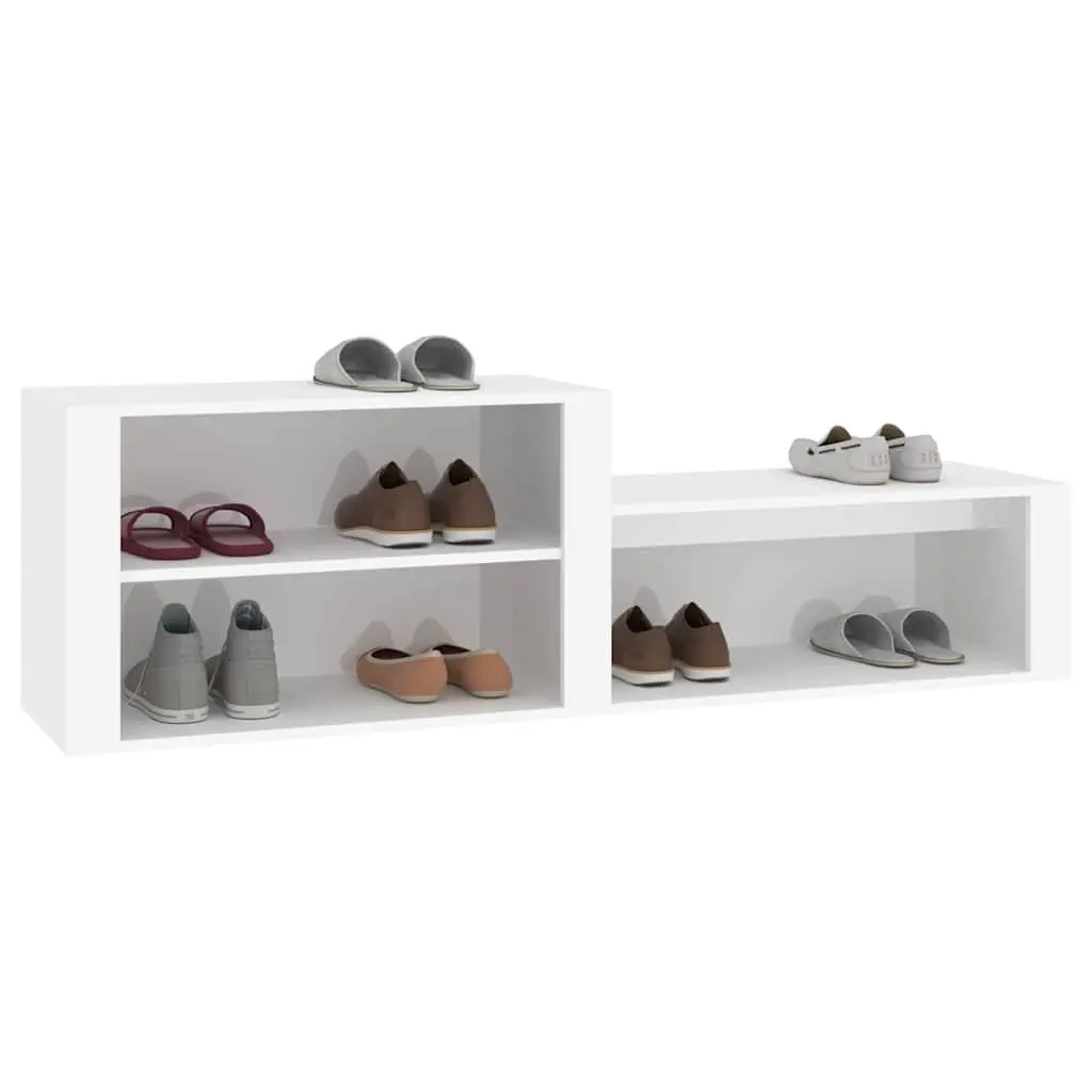 Shoe Cabinet White 150x35x45 cm Storage Organiser Engineered Wood Hall Entryway