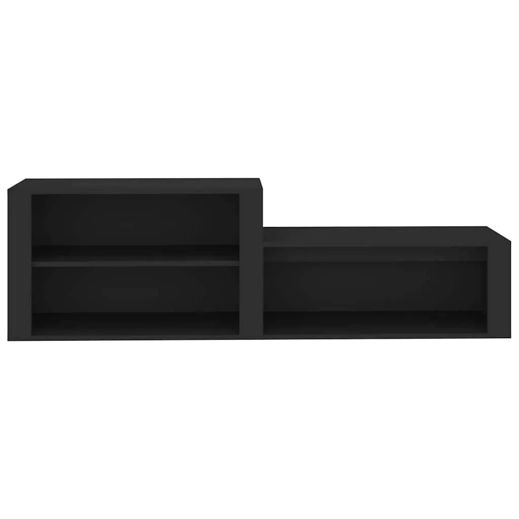 Shoe Cabinet Black Engineered Wood Storage Organiser Hall Entryway 150W x 35D x 45H cm