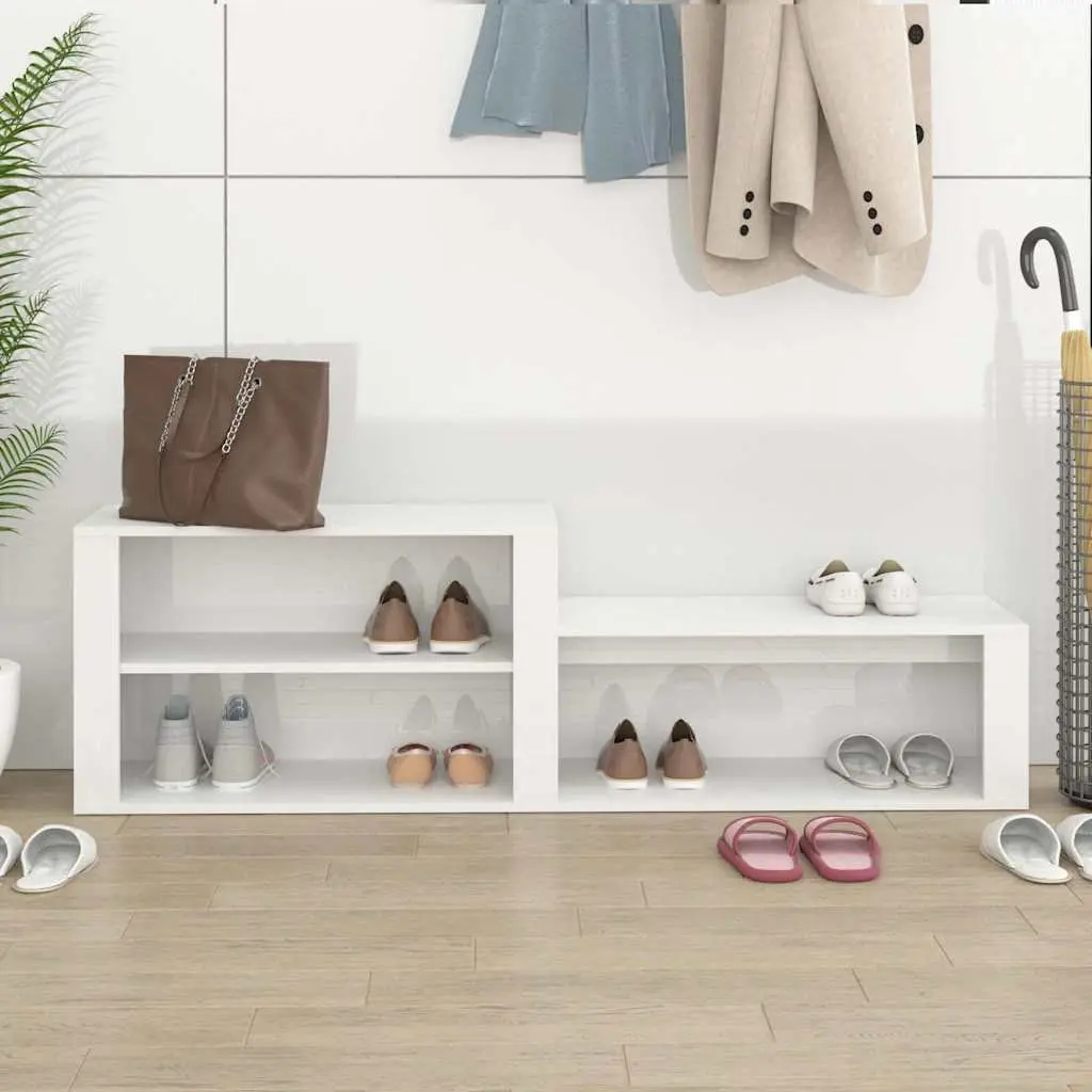Shoe Cabinet Storage Organiser White Engineered Wood Multiple Compartments