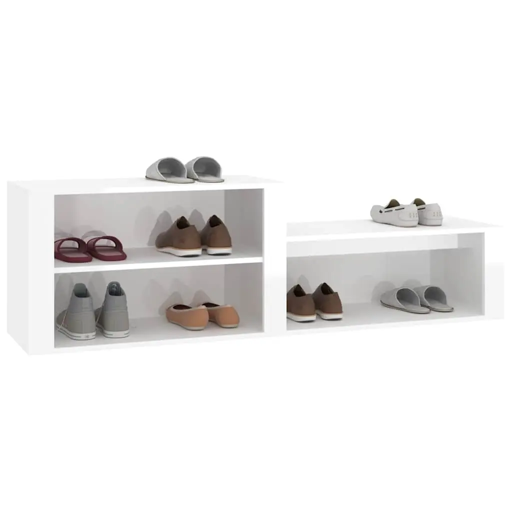 Shoe Cabinet Storage Organiser White Engineered Wood Multiple Compartments
