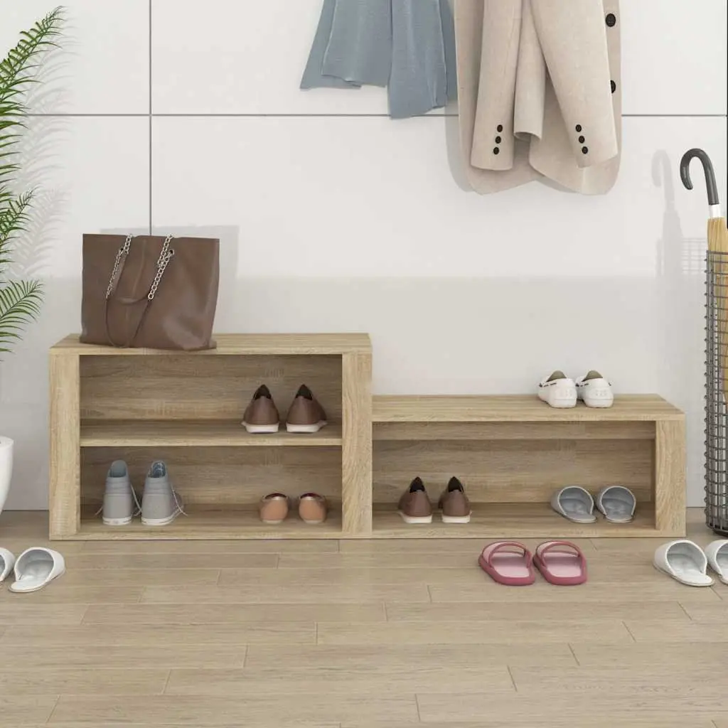Shoe Cabinet Beige Storage Organiser Hall 150 x 35 x 45 cm