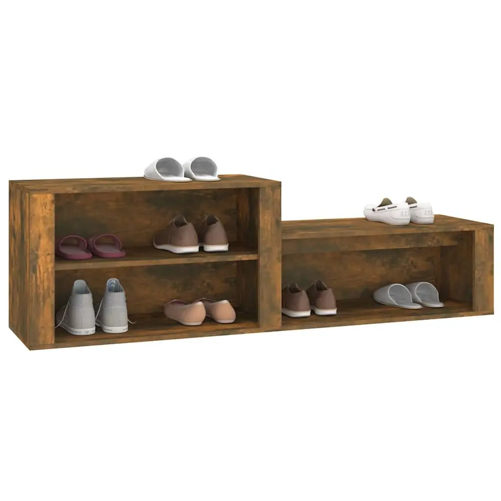 Shoe Cabinet Storage Organiser for Hallway 150W x 35D x 45H cm Brown Engineered Wood