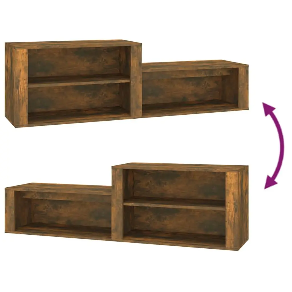 Shoe Cabinet Storage Organiser for Hallway 150W x 35D x 45H cm Brown Engineered Wood