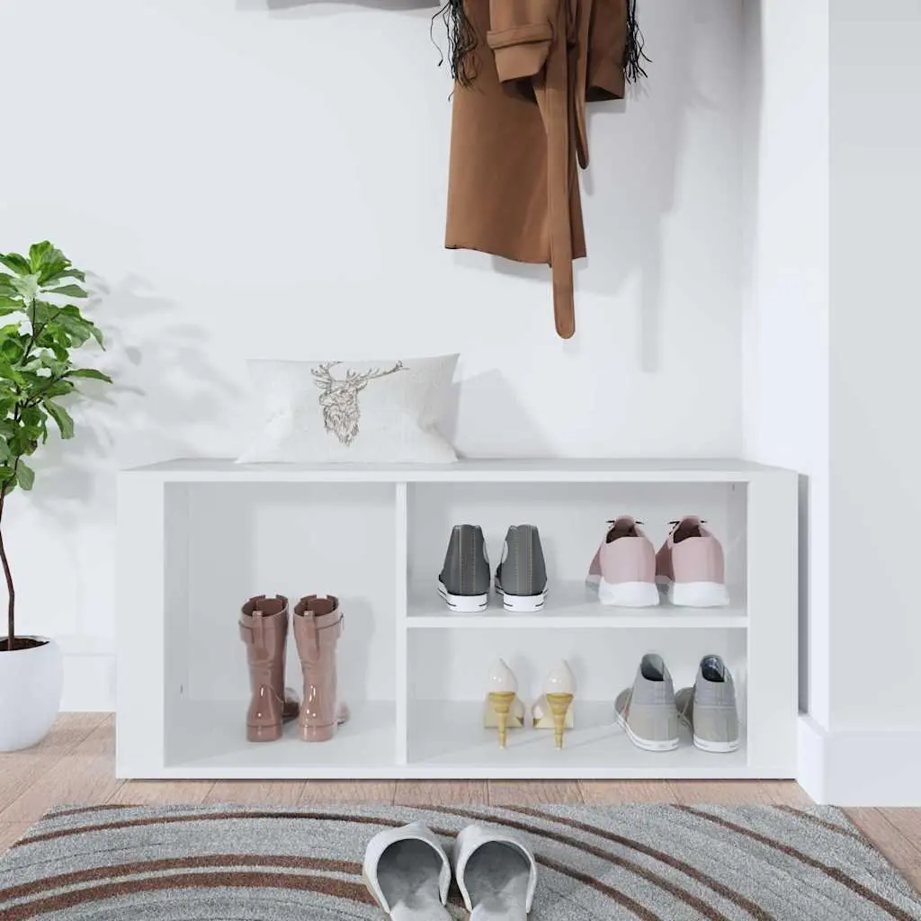 Shoe Cabinet White Storage Organiser for Hallway 100W x 35D x 45H cm
