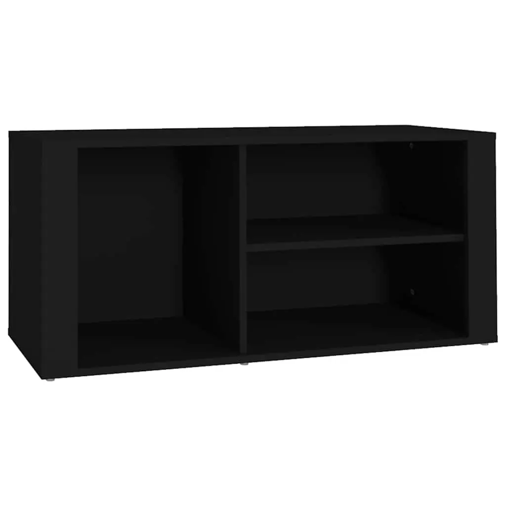 Shoe Cabinet Black Storage Organiser Engineered Wood Entryway Hallway Furniture