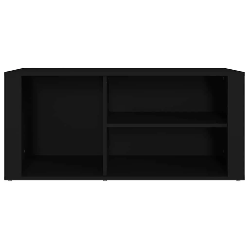 Shoe Cabinet Black Storage Organiser Engineered Wood Entryway Hallway Furniture