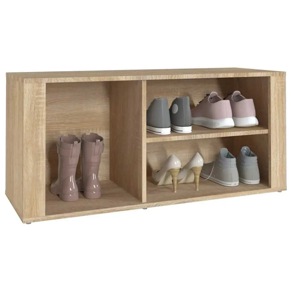 Shoe Cabinet Storage Organiser Beige Engineered Wood Hallway 100 x 35 x 45 cm