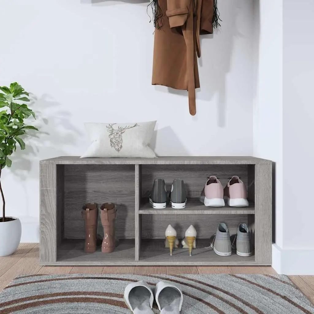 Shoe Cabinet Grey Sonoma 100x35x45 cm Storage Organiser Engineered Wood