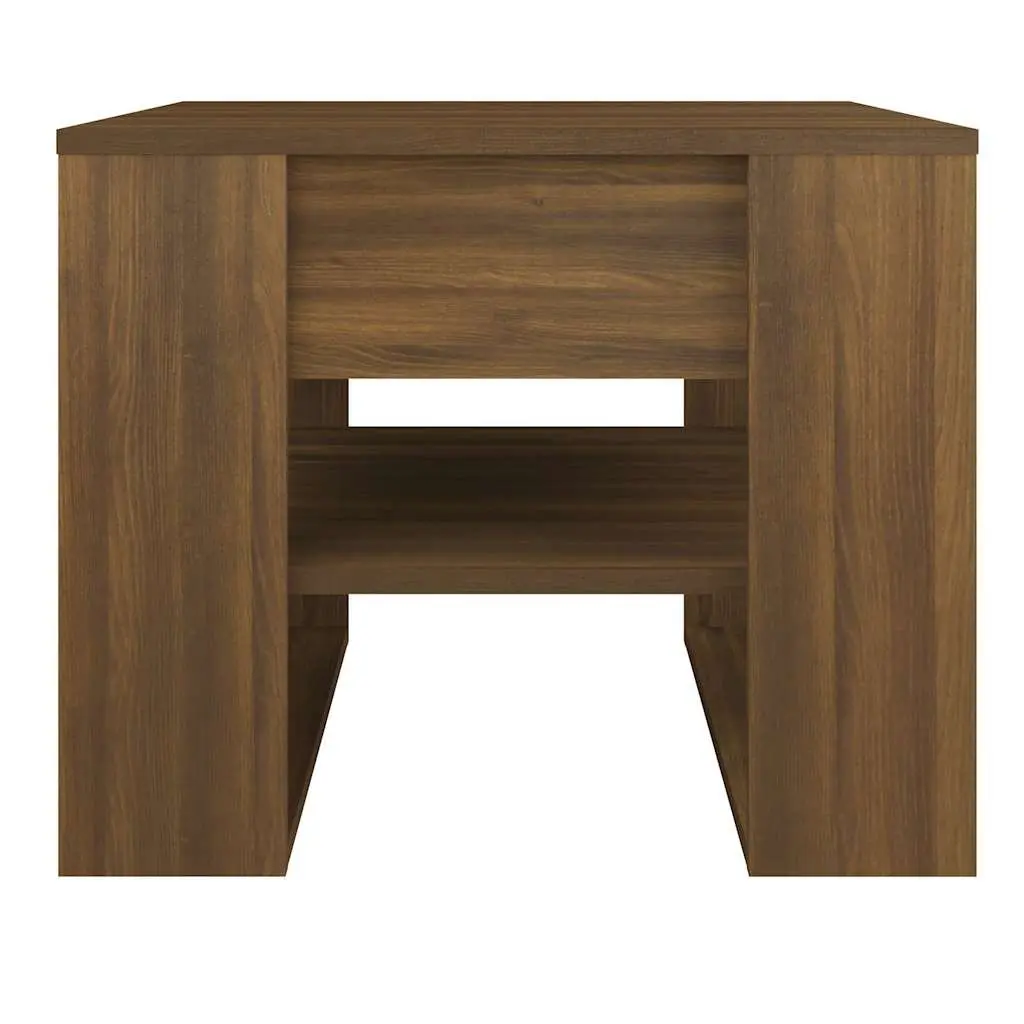 Coffee Table Living Room Brown Engineered Wood Storage Shelf 55.5 x 55 x 45 cm