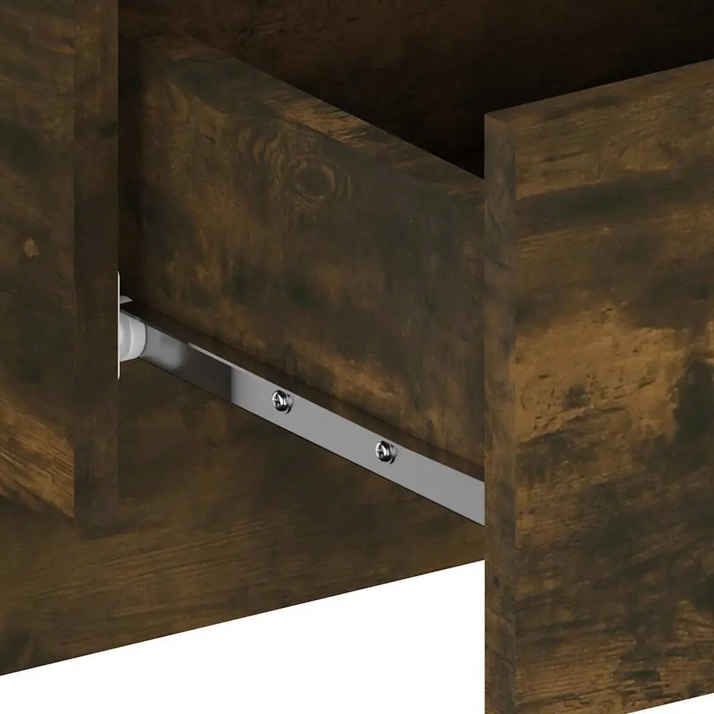 Wall-mounted Bedside Cabinet for Bedroom Smoked Oak