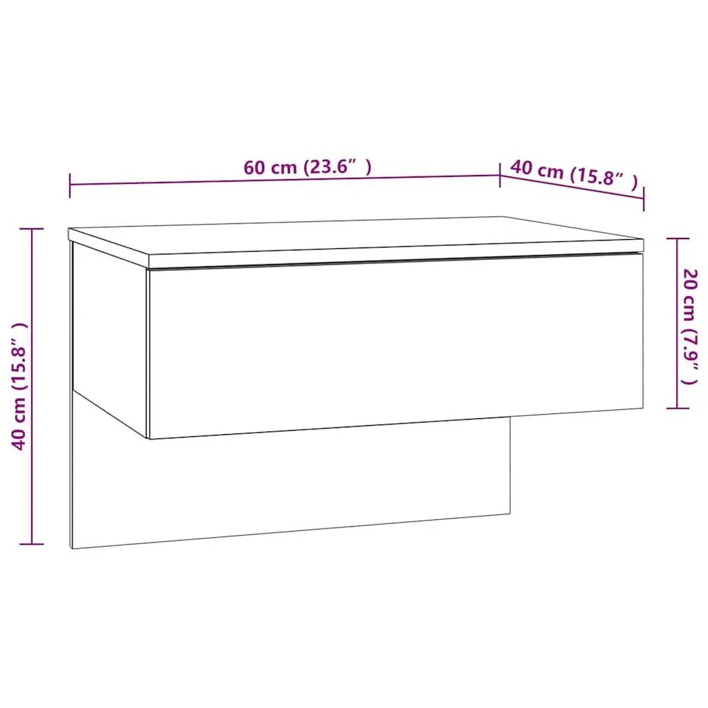 Wall-mounted Bedside Cabinets Set of 2 Floating Storage Shelves Brown