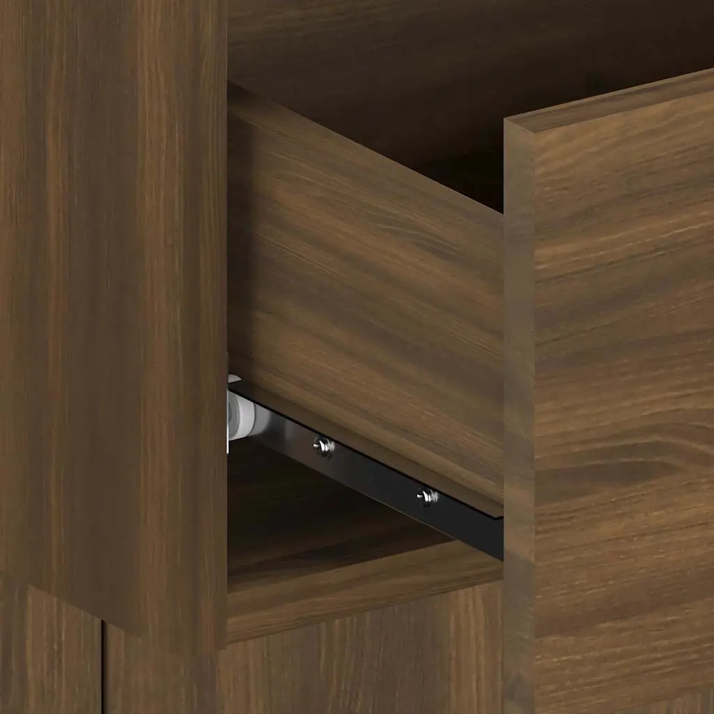 Wall-Mounted Bedside Cabinets 2 pcs Brown Oak Floating Storage Bedroom